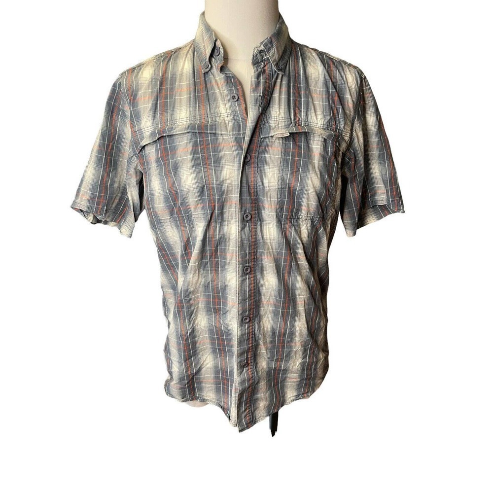 Carhartt Force Relaxed Fit Plaid Mens Shirt Vented Button Down Medium Fishing